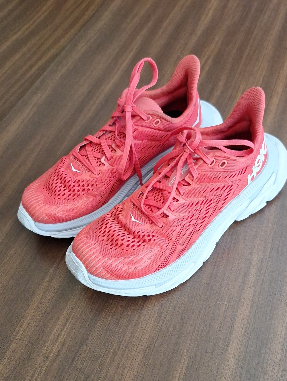 Hoka One One Women's Coral Pink Athletic Running Shoes